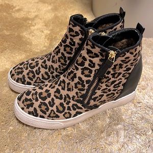 Leopard Wedge Sneakers